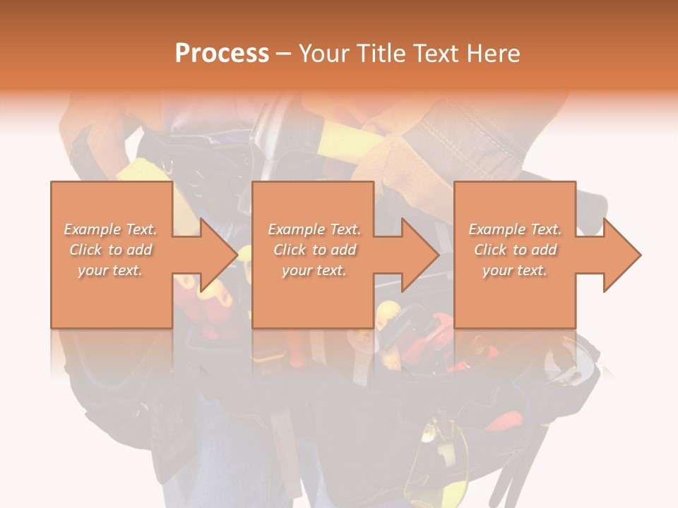 A Man Holding A Tool Belt With Tools In It PowerPoint Template