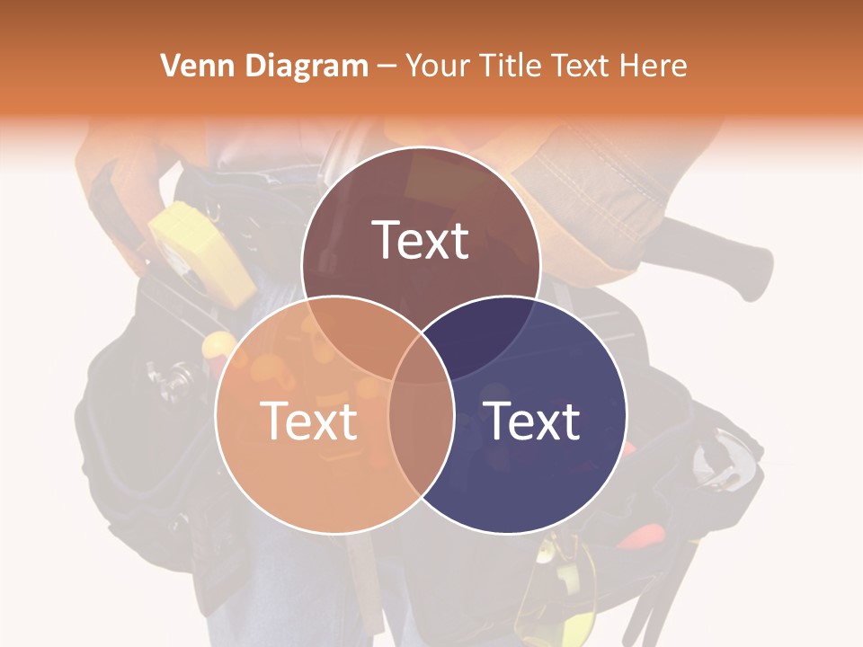 A Man Holding A Tool Belt With Tools In It PowerPoint Template