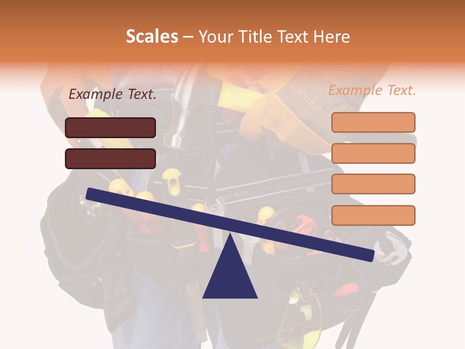 A Man Holding A Tool Belt With Tools In It PowerPoint Template