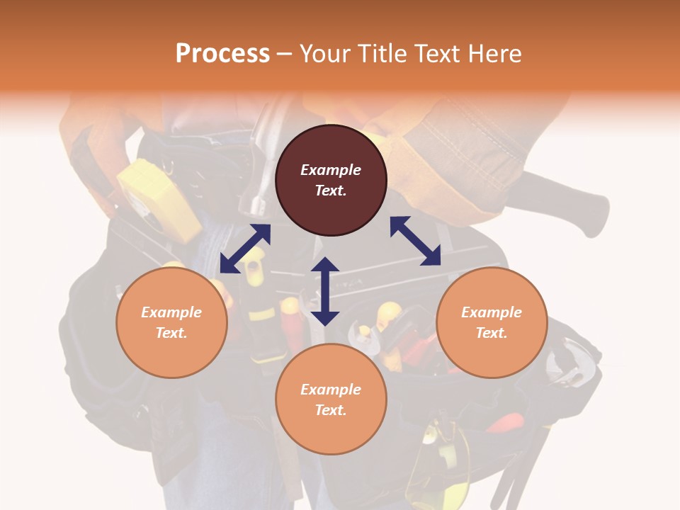 A Man Holding A Tool Belt With Tools In It PowerPoint Template