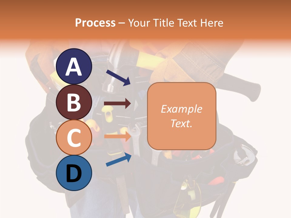A Man Holding A Tool Belt With Tools In It PowerPoint Template
