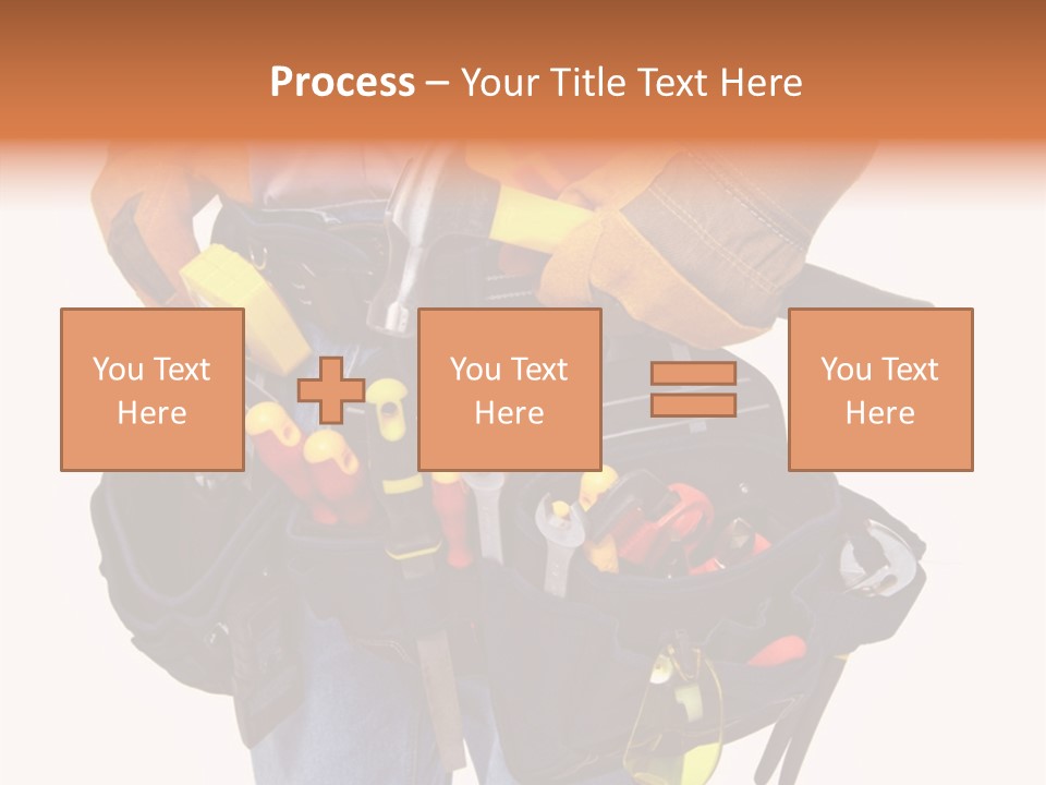 A Man Holding A Tool Belt With Tools In It PowerPoint Template