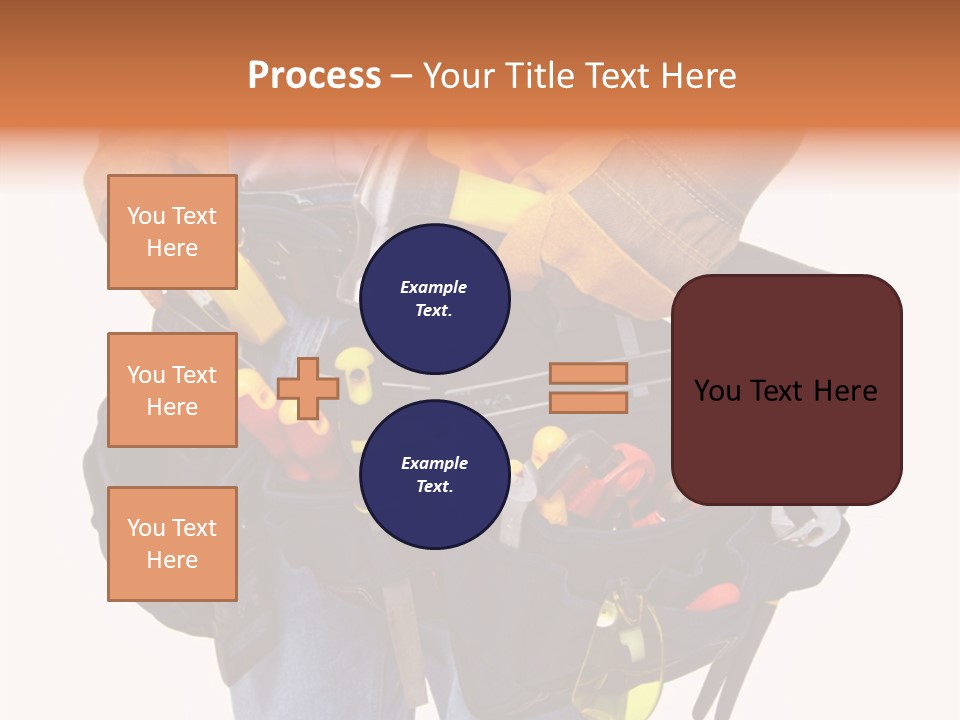 A Man Holding A Tool Belt With Tools In It PowerPoint Template