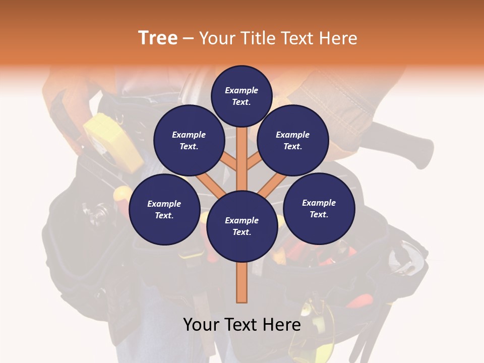 A Man Holding A Tool Belt With Tools In It PowerPoint Template