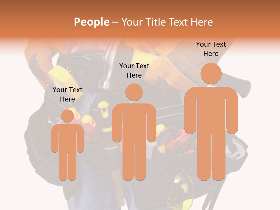 A Man Holding A Tool Belt With Tools In It PowerPoint Template