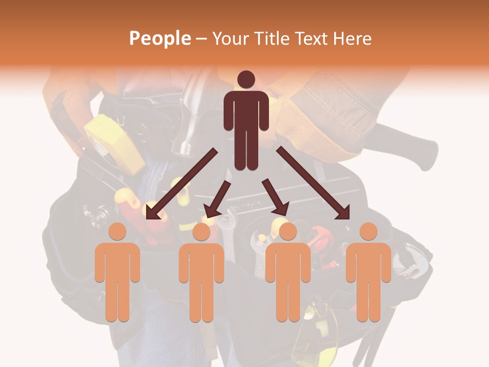 A Man Holding A Tool Belt With Tools In It PowerPoint Template