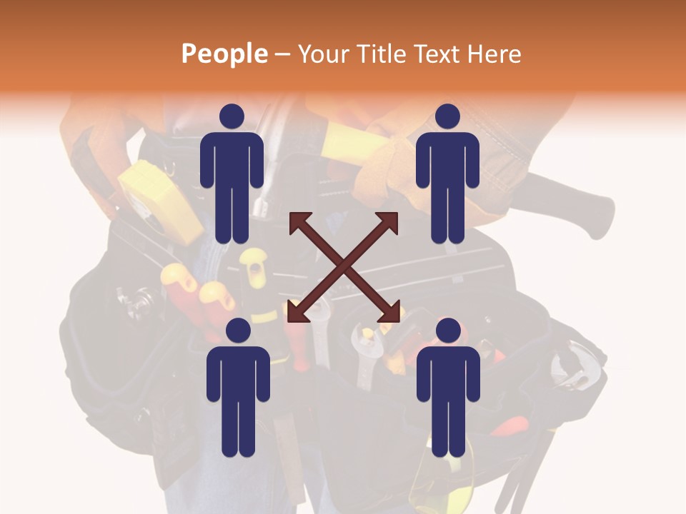 A Man Holding A Tool Belt With Tools In It PowerPoint Template