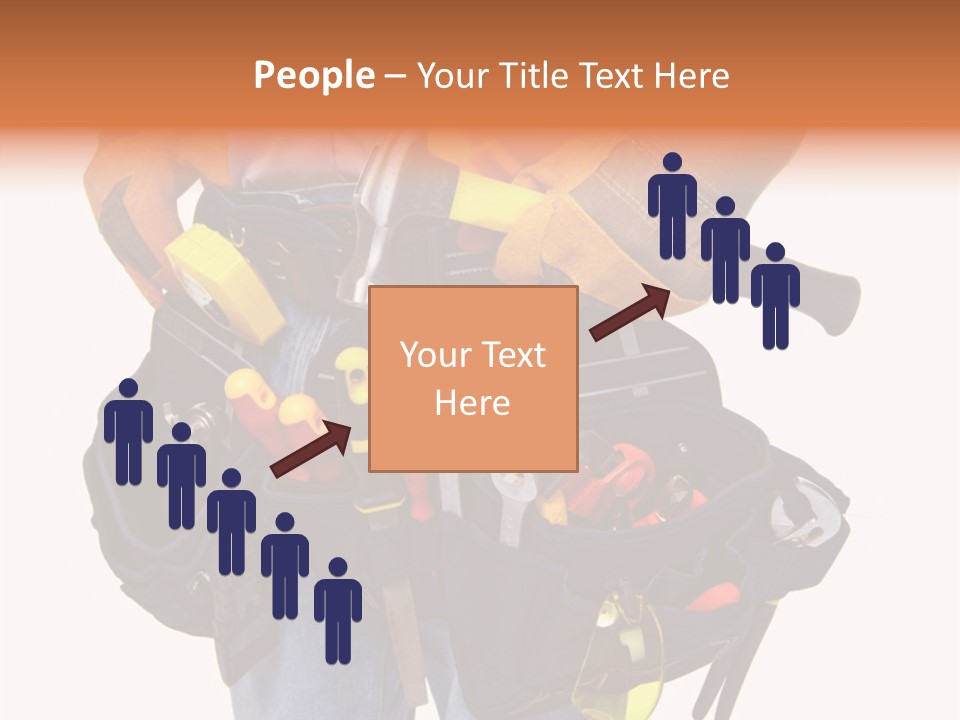A Man Holding A Tool Belt With Tools In It PowerPoint Template