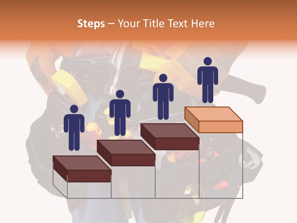 A Man Holding A Tool Belt With Tools In It PowerPoint Template