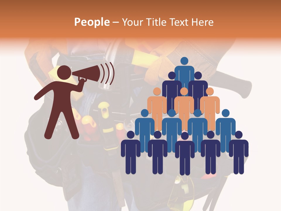A Man Holding A Tool Belt With Tools In It PowerPoint Template