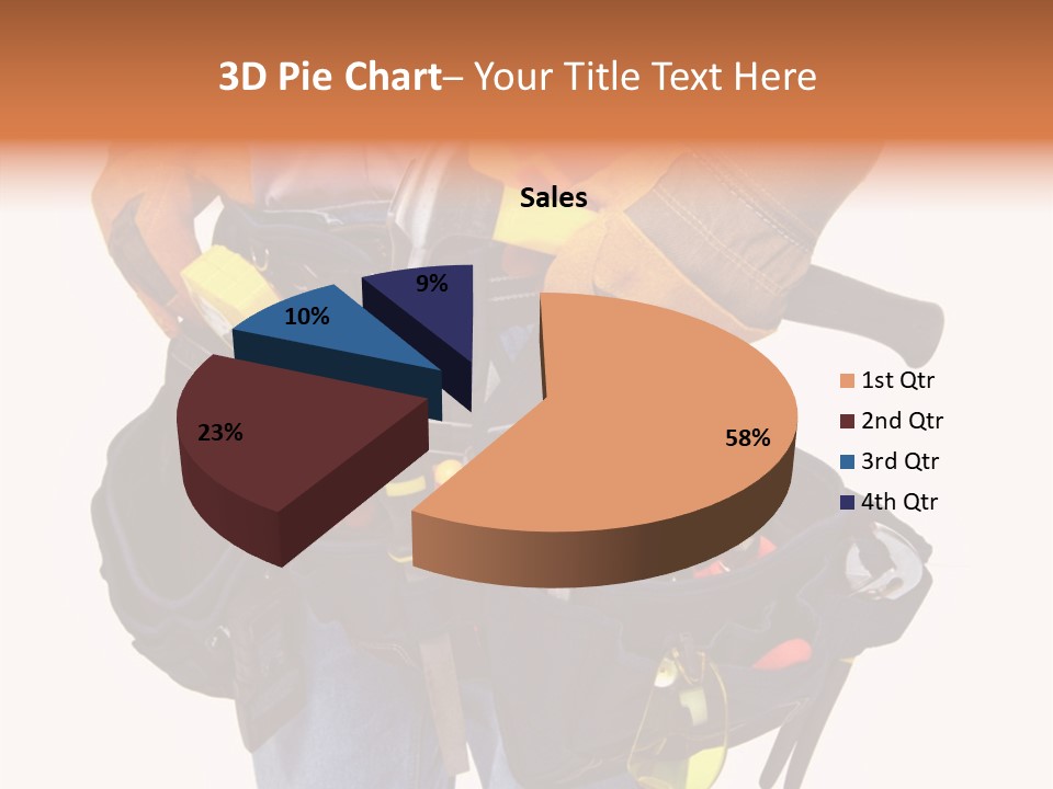 A Man Holding A Tool Belt With Tools In It PowerPoint Template