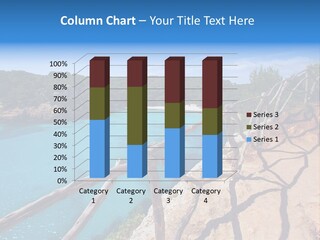 A View Of A Beach With Blue Water And Trees PowerPoint Template