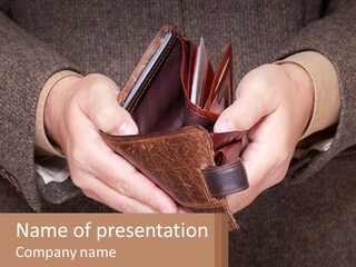 A Person Holding A Wallet In Their Hands PowerPoint Template