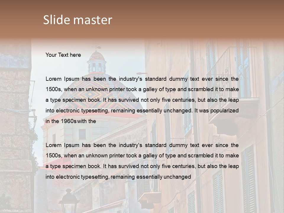 A Building With A Dome In The Middle Of It PowerPoint Template