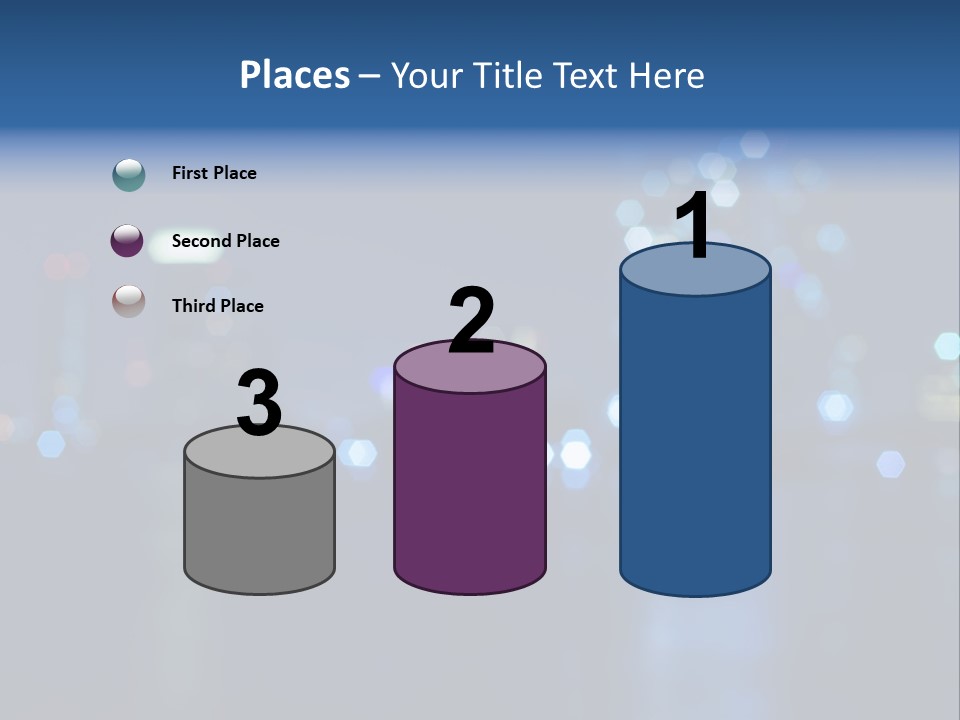 A City At Night With A Blurry Background PowerPoint Template