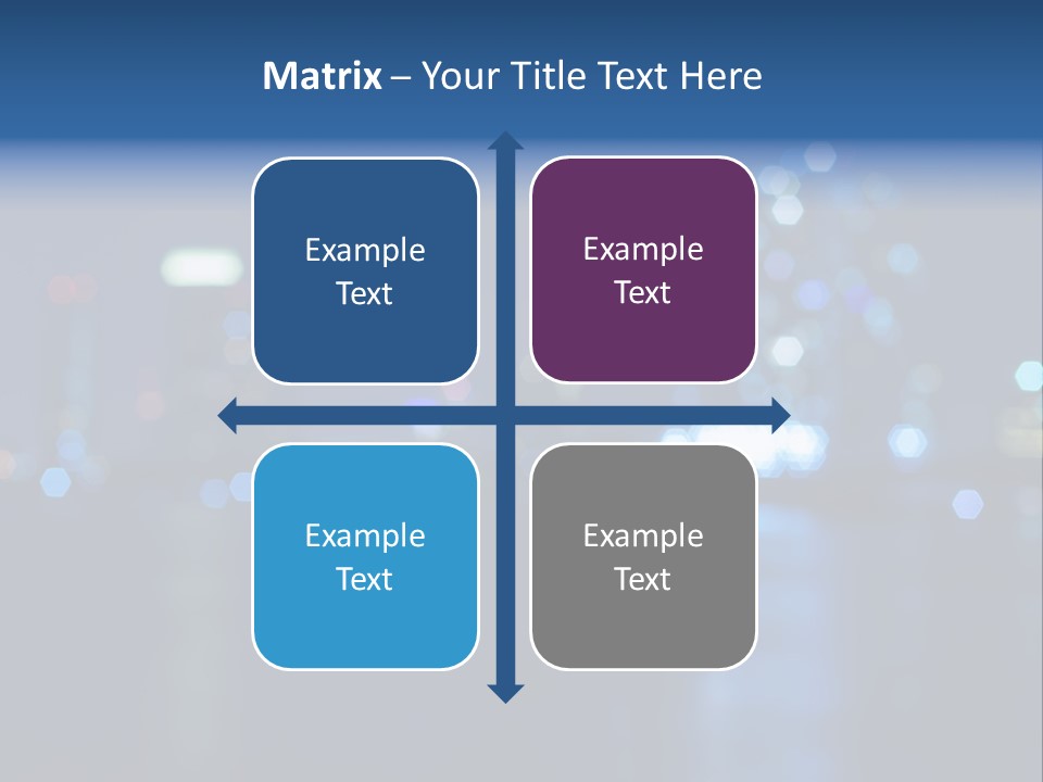 A City At Night With A Blurry Background PowerPoint Template
