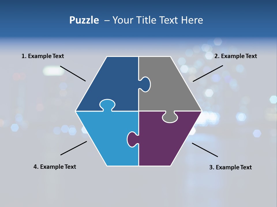 A City At Night With A Blurry Background PowerPoint Template