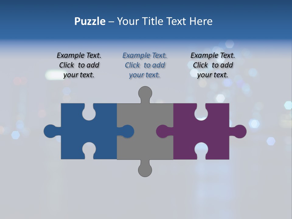 A City At Night With A Blurry Background PowerPoint Template