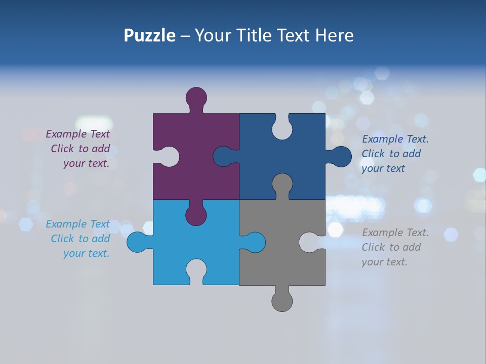 A City At Night With A Blurry Background PowerPoint Template