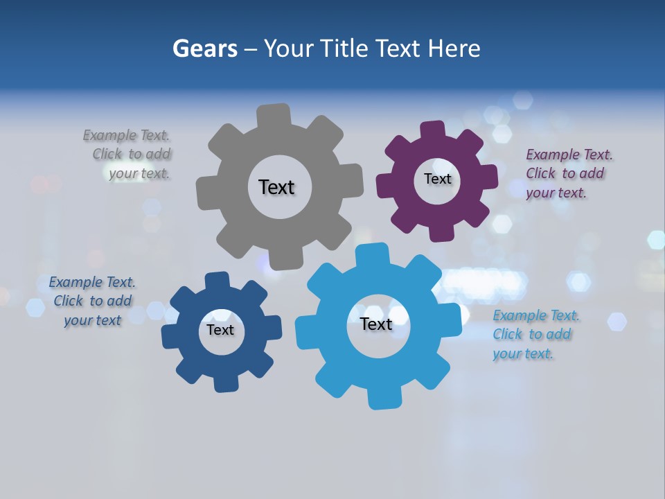 A City At Night With A Blurry Background PowerPoint Template