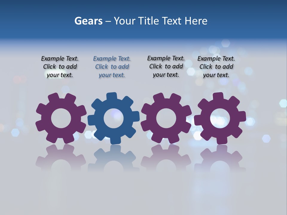 A City At Night With A Blurry Background PowerPoint Template