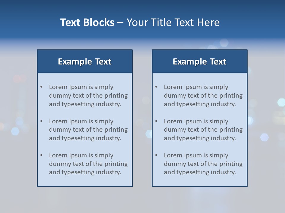 A City At Night With A Blurry Background PowerPoint Template