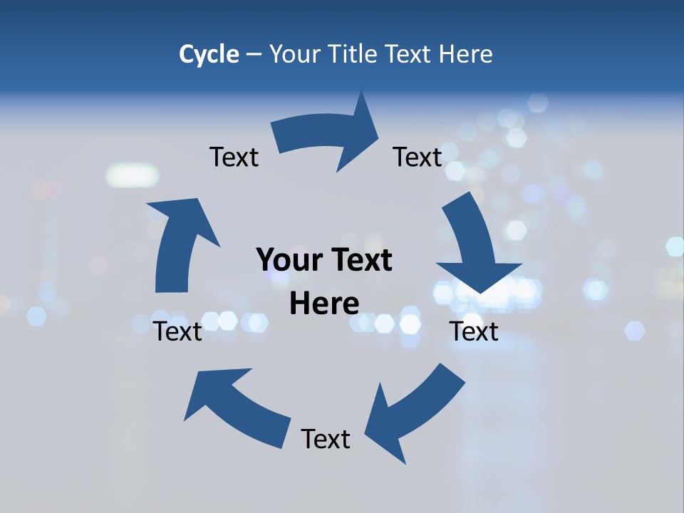 A City At Night With A Blurry Background PowerPoint Template