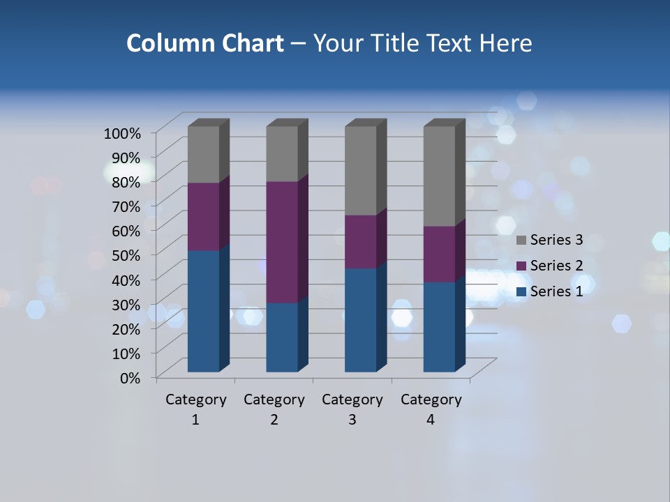 A City At Night With A Blurry Background PowerPoint Template