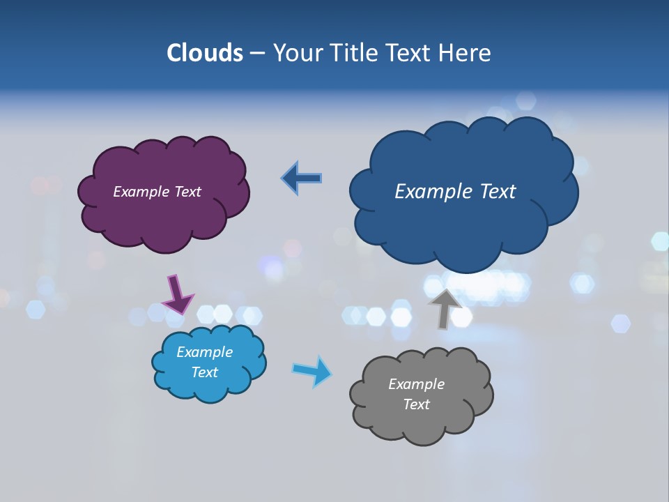 A City At Night With A Blurry Background PowerPoint Template