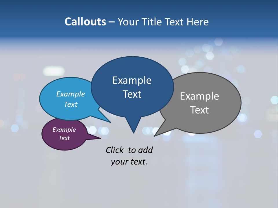 A City At Night With A Blurry Background PowerPoint Template