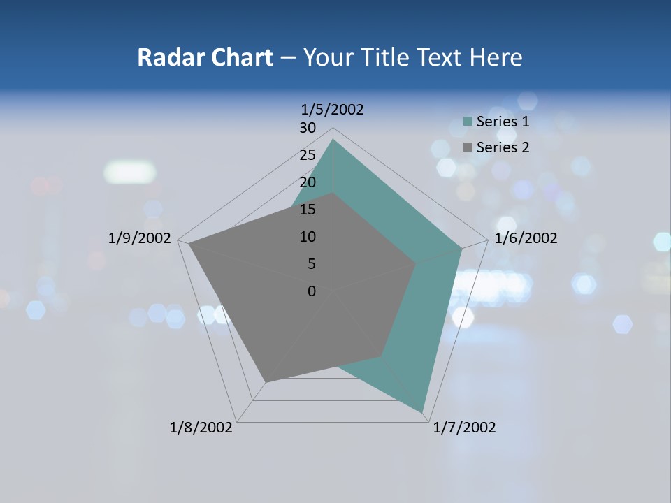 A City At Night With A Blurry Background PowerPoint Template