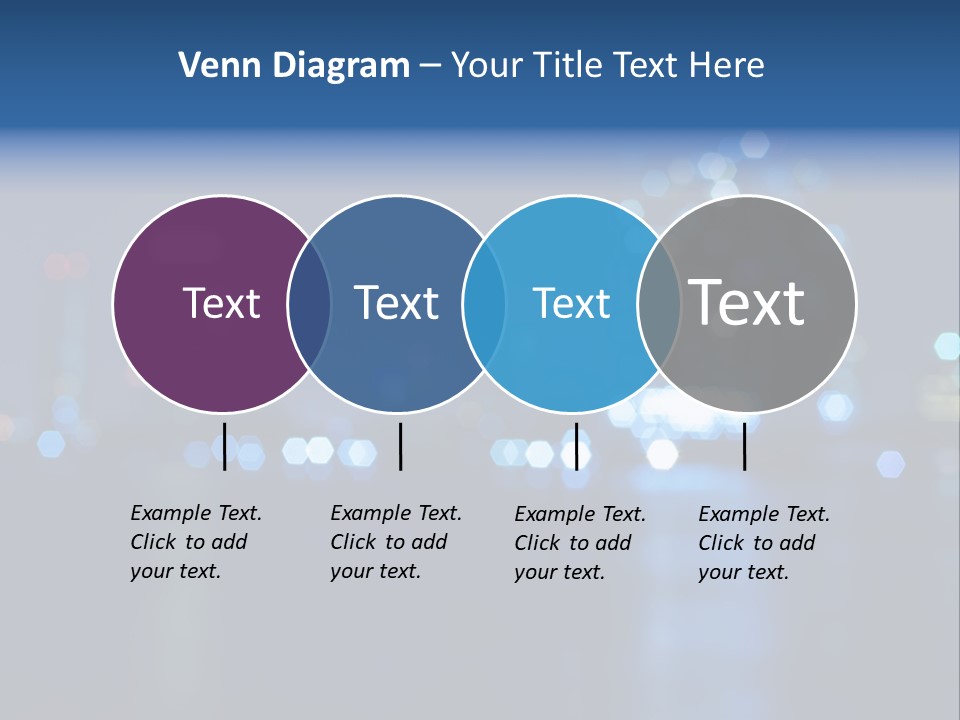 A City At Night With A Blurry Background PowerPoint Template