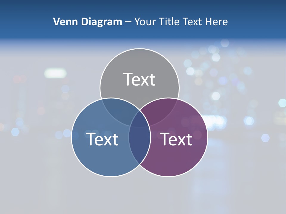 A City At Night With A Blurry Background PowerPoint Template