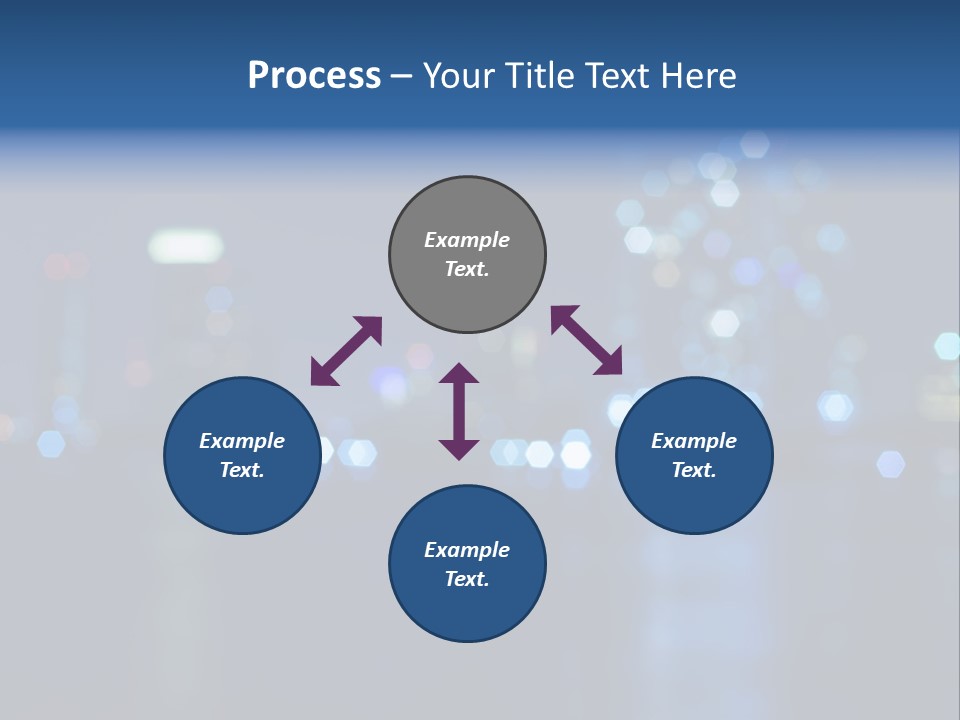 A City At Night With A Blurry Background PowerPoint Template