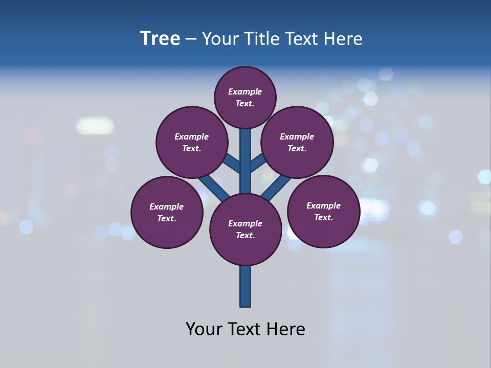 A City At Night With A Blurry Background PowerPoint Template