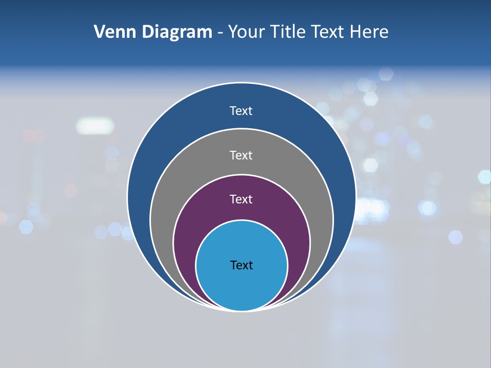 A City At Night With A Blurry Background PowerPoint Template