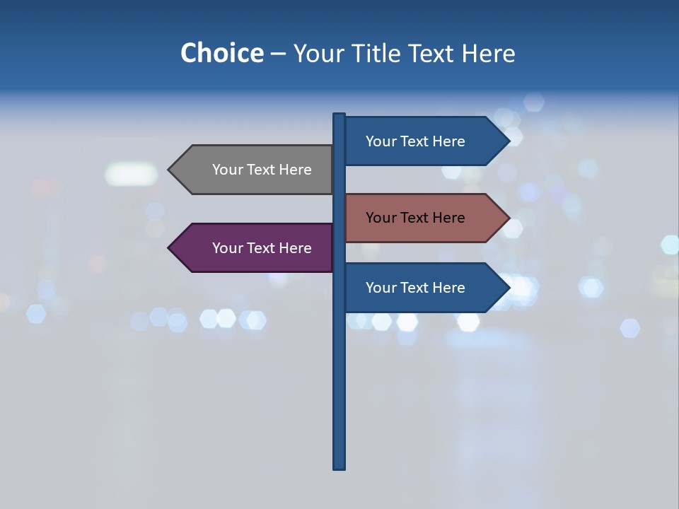 A City At Night With A Blurry Background PowerPoint Template