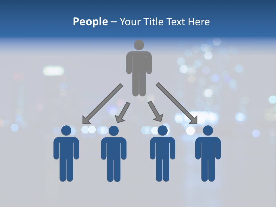 A City At Night With A Blurry Background PowerPoint Template