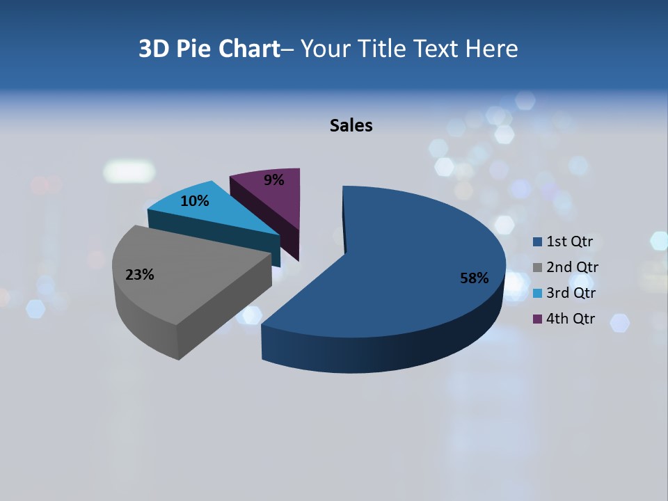 A City At Night With A Blurry Background PowerPoint Template