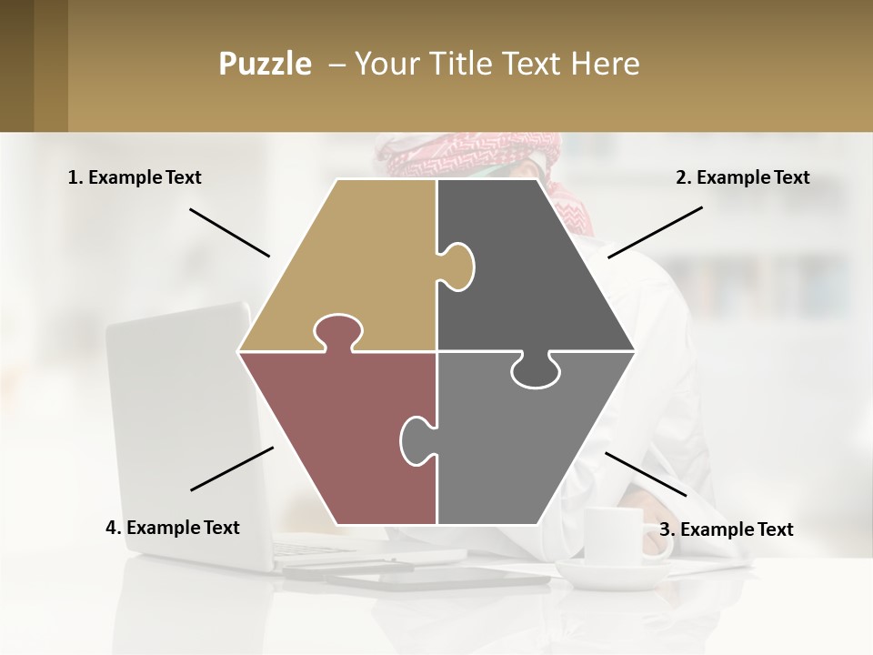 A Man Sitting In Front Of A Laptop Computer PowerPoint Template