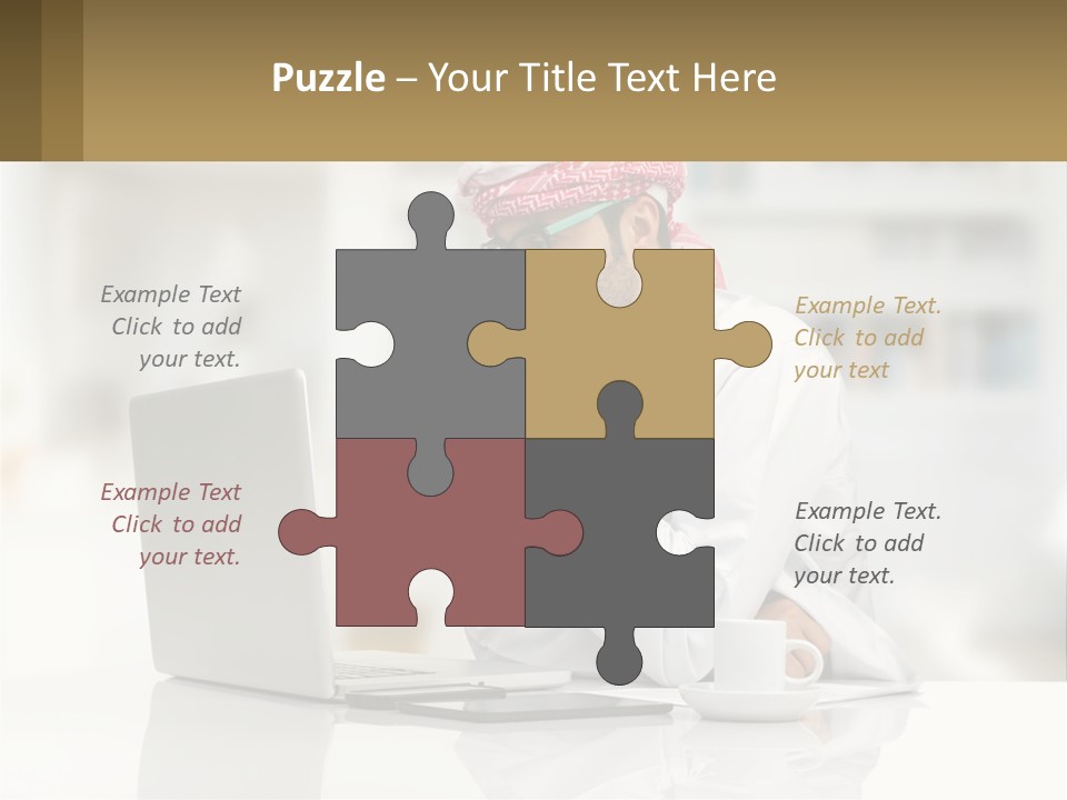 A Man Sitting In Front Of A Laptop Computer PowerPoint Template