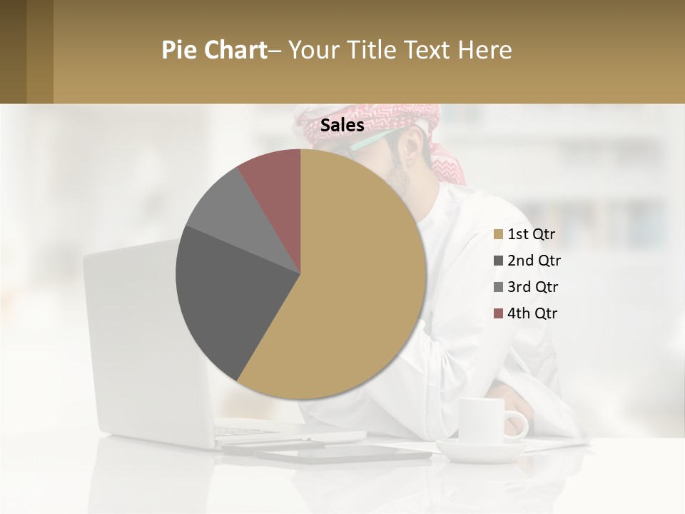 A Man Sitting In Front Of A Laptop Computer PowerPoint Template