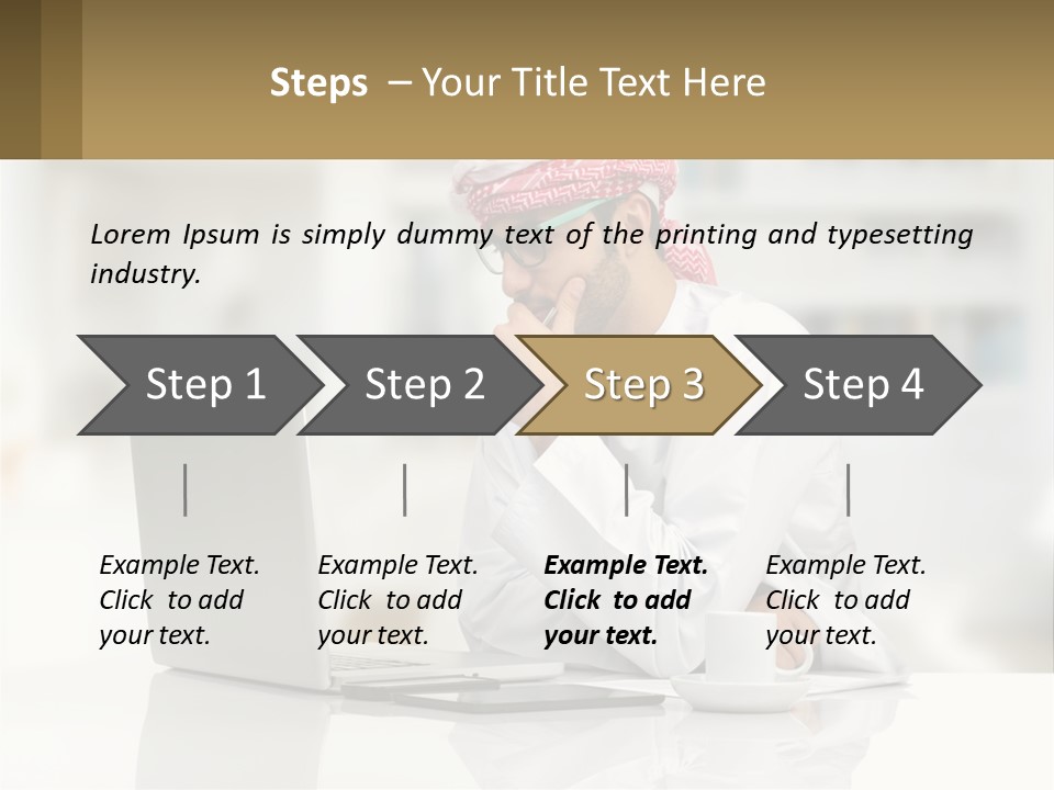 A Man Sitting In Front Of A Laptop Computer PowerPoint Template
