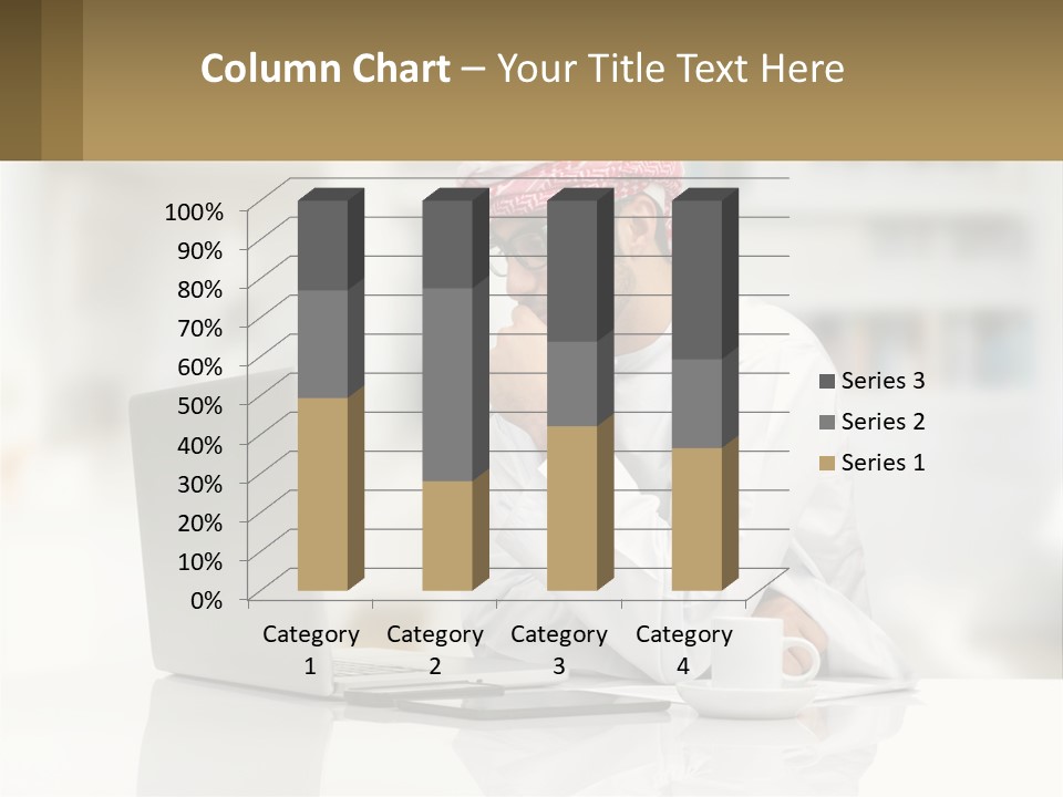 A Man Sitting In Front Of A Laptop Computer PowerPoint Template
