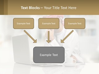 A Man Sitting In Front Of A Laptop Computer PowerPoint Template