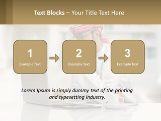 A Man Sitting In Front Of A Laptop Computer PowerPoint Template