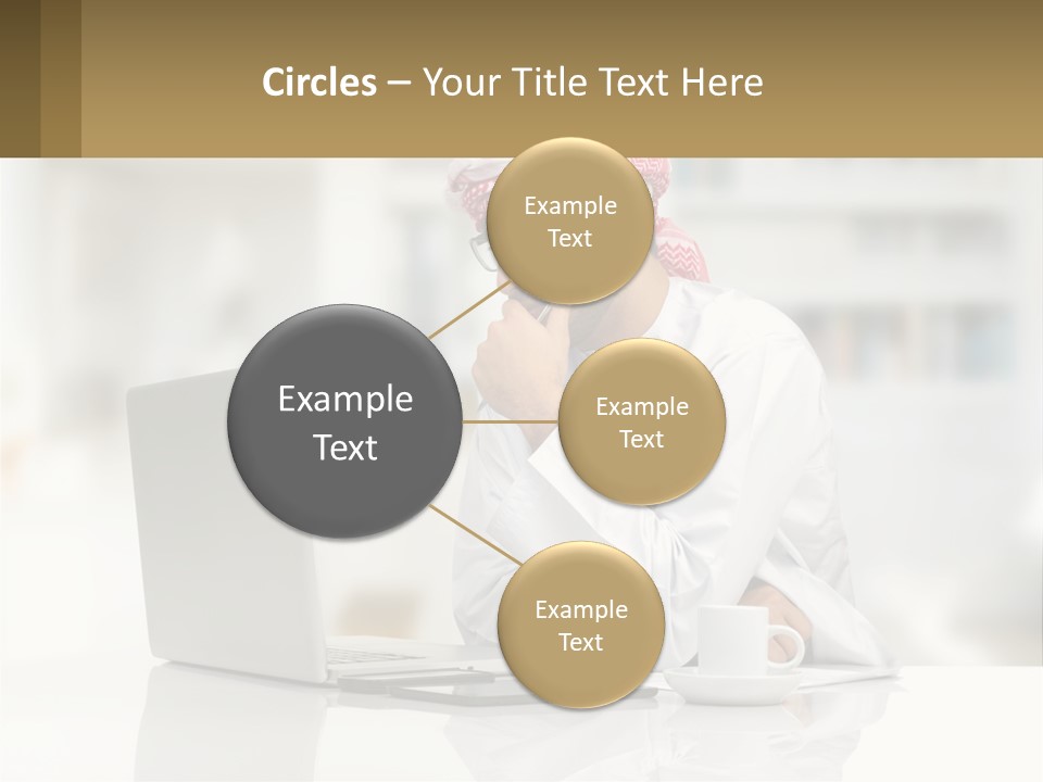 A Man Sitting In Front Of A Laptop Computer PowerPoint Template