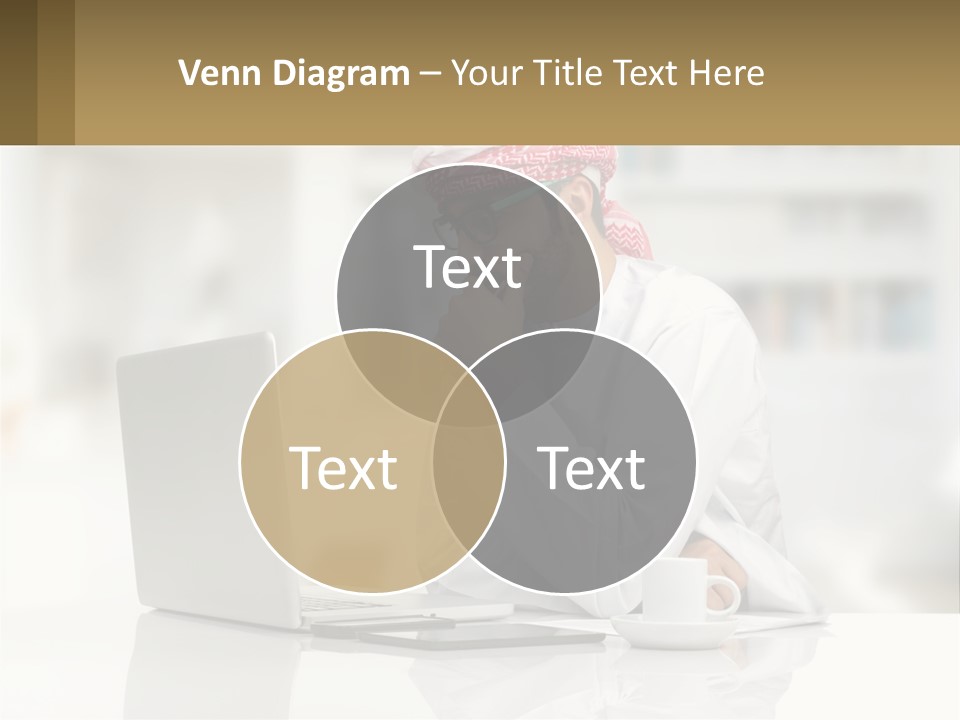 A Man Sitting In Front Of A Laptop Computer PowerPoint Template