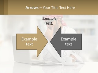 A Man Sitting In Front Of A Laptop Computer PowerPoint Template