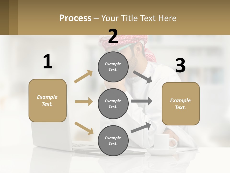 A Man Sitting In Front Of A Laptop Computer PowerPoint Template